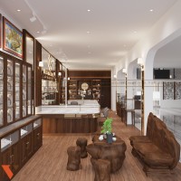 Thiết kế cửa hàng đồ phong thủy 122m² tại Yên Bái 